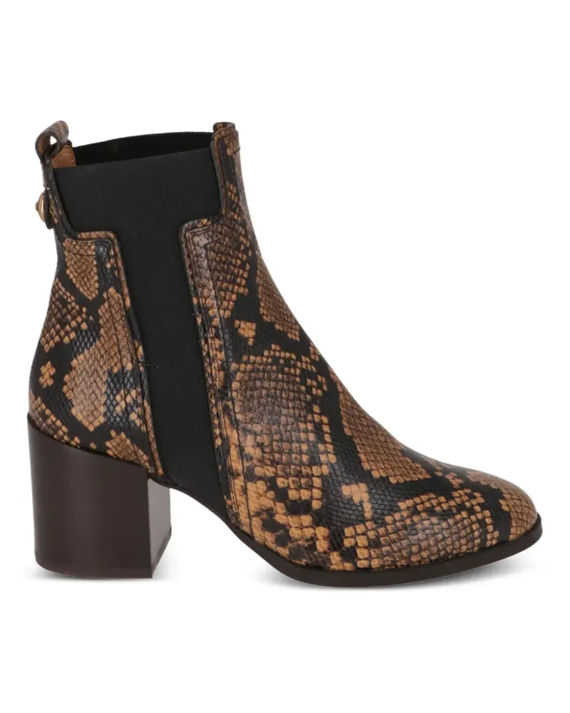 TOD'S snake-effect leather ankle boots - Schwarz Schwarz