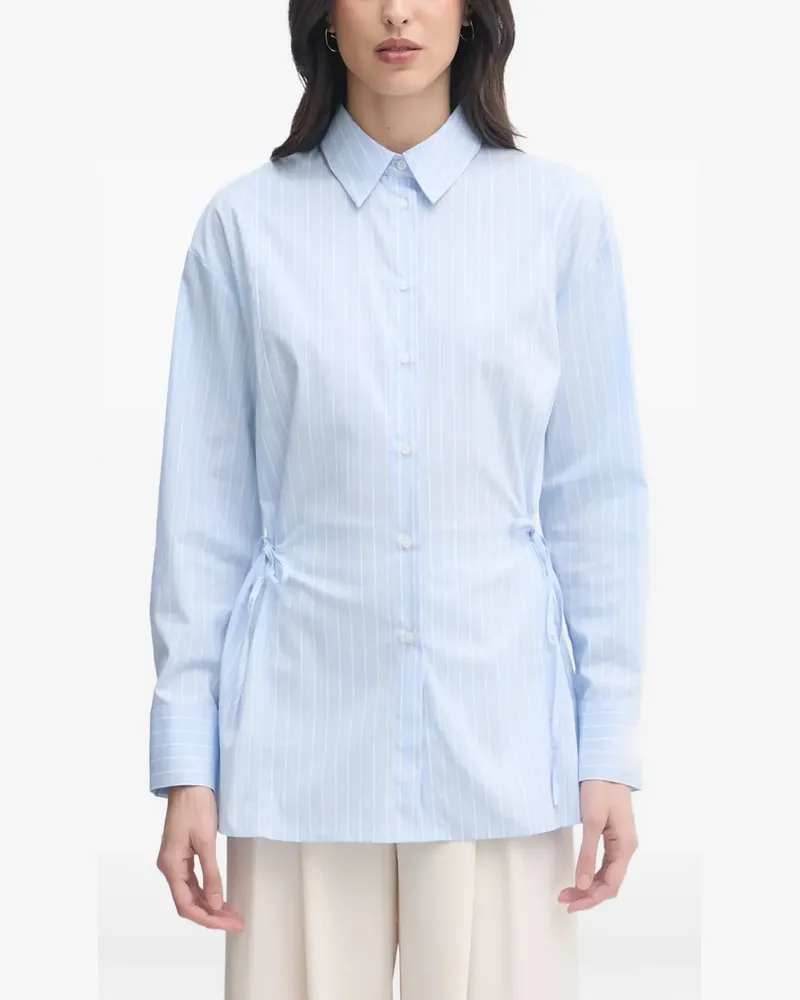 Sisley striped drawstring shirt - Blau Blau
