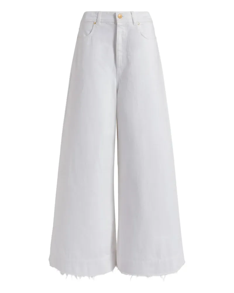 Alberta Ferretti Ausgefranste Jeans - Weiß Weiß