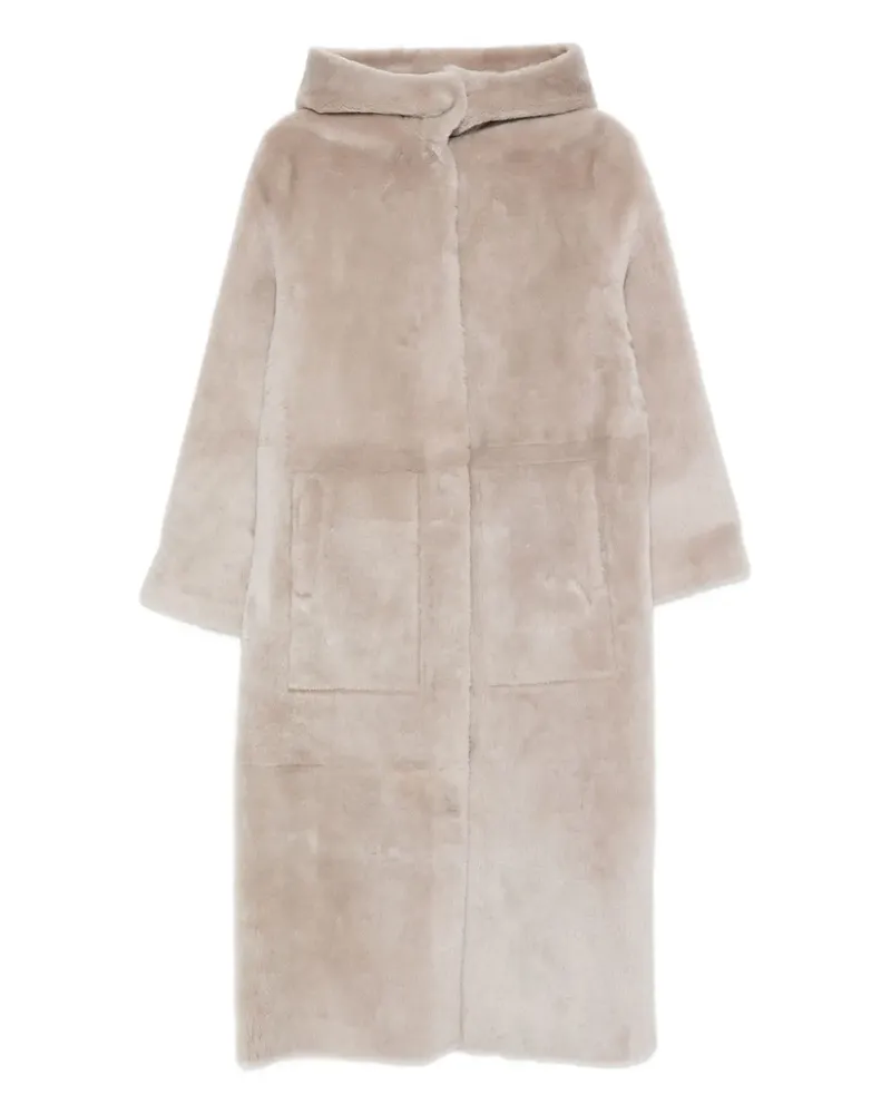 Simonetta Ravizza Kapuzenmantel aus Faux Shearling - Nude Nude