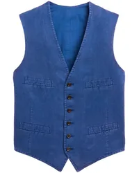 Ralph Lauren V-Ausschnitt-Weste mit Slub-Struktur Blau