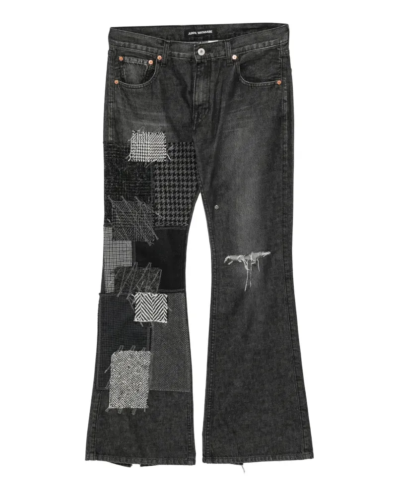 Junya Watanabe Jeans in Distressed-Optik - Schwarz Schwarz