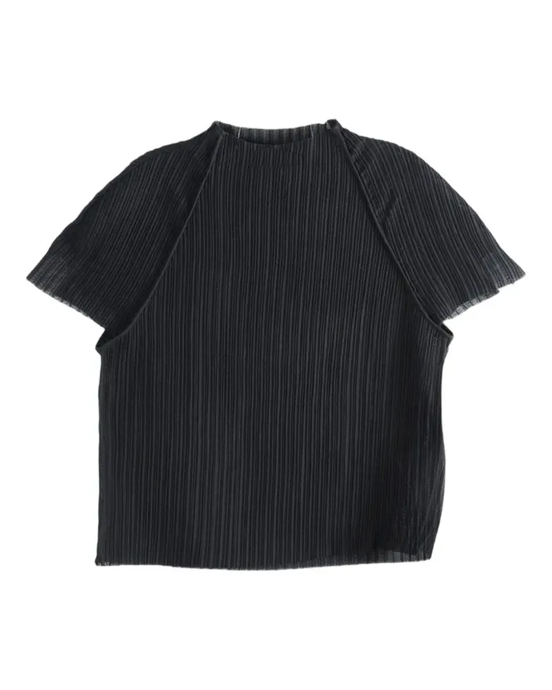 AMOMENTO pleated raglan-sleeve T-shirt - Schwarz Schwarz