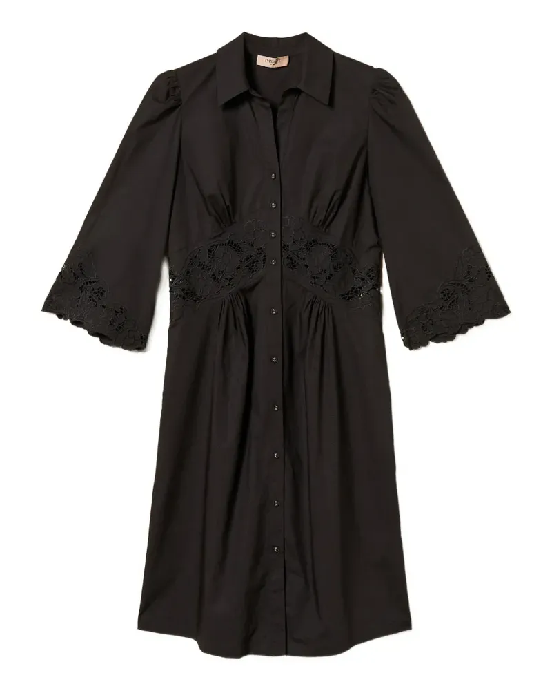 Twin-Set lace midi dress - Schwarz Schwarz