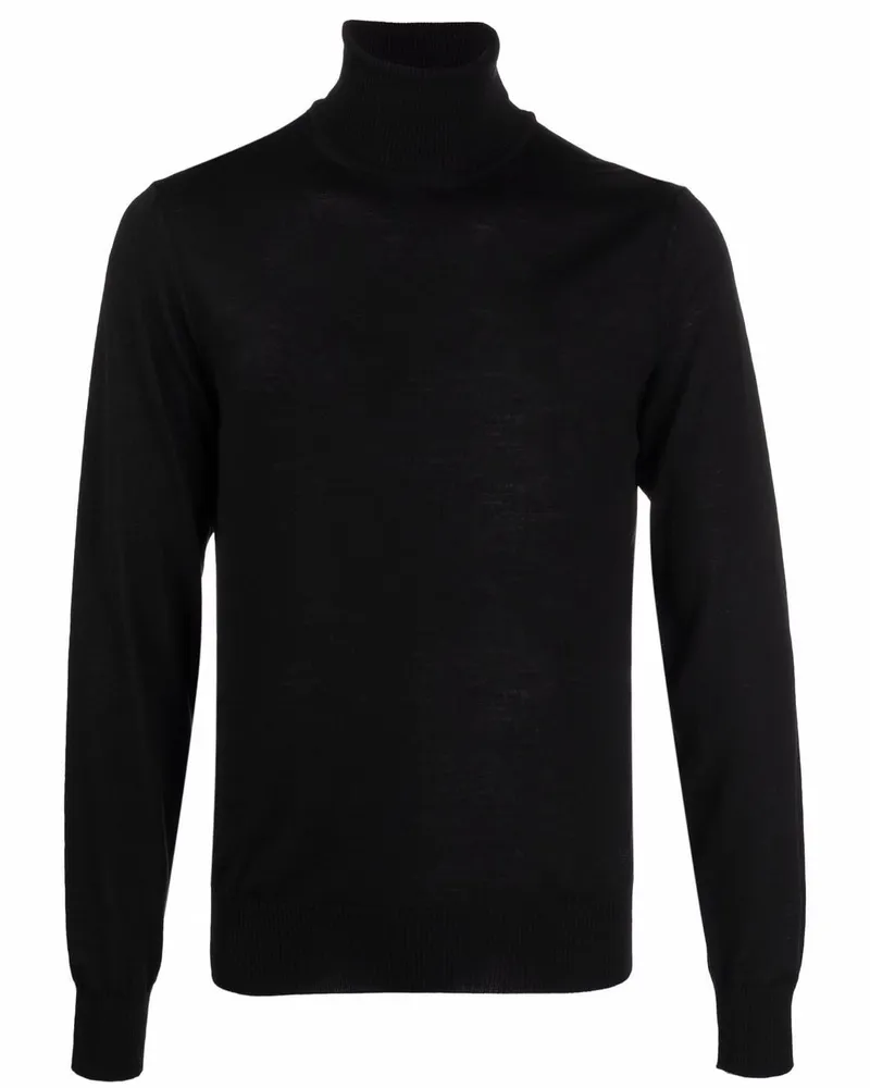 Emporio Armani Gestrickter Rollkragenpullover - Schwarz Schwarz