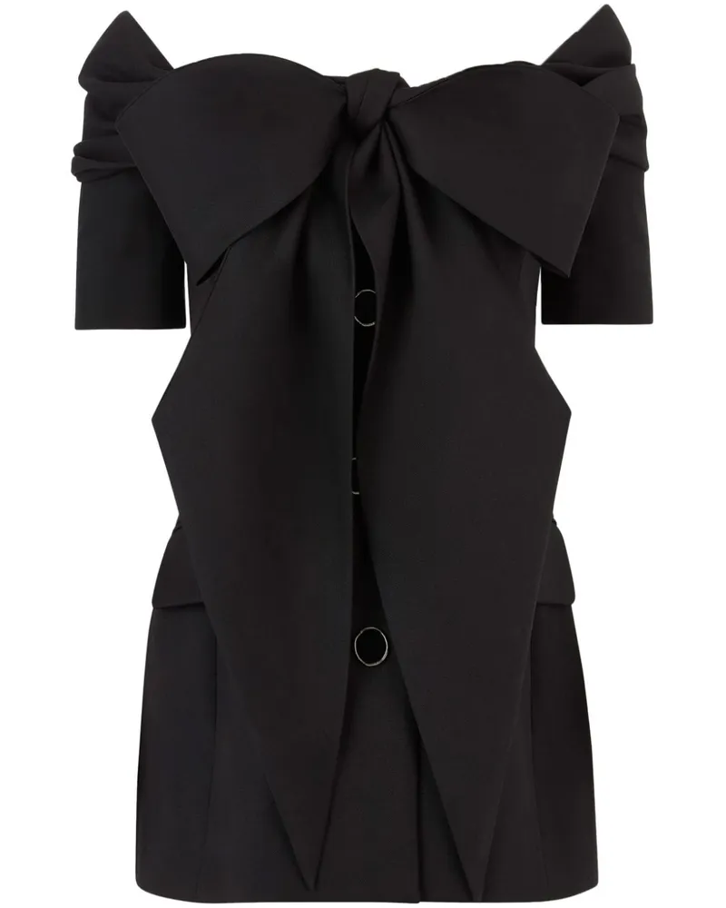 Nina Ricci Schulterfreie Gabardine-Jacke aus Wolle - Schwarz Schwarz