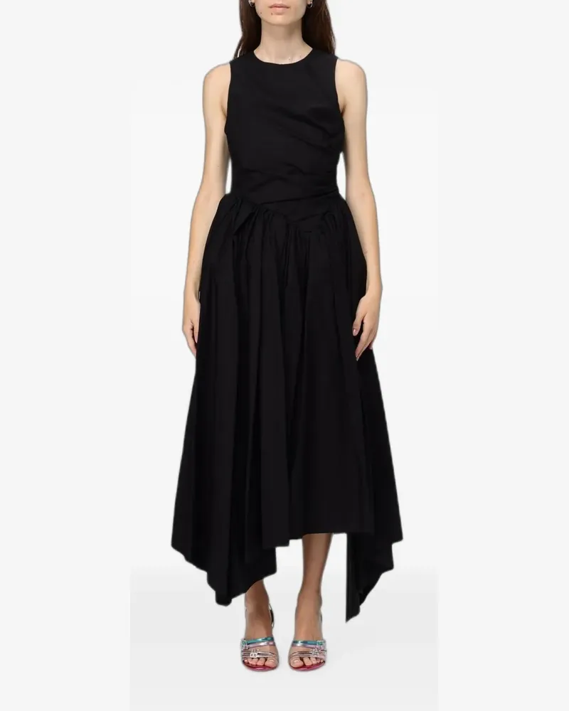 MSGM draped asymmetric dress - Schwarz Schwarz