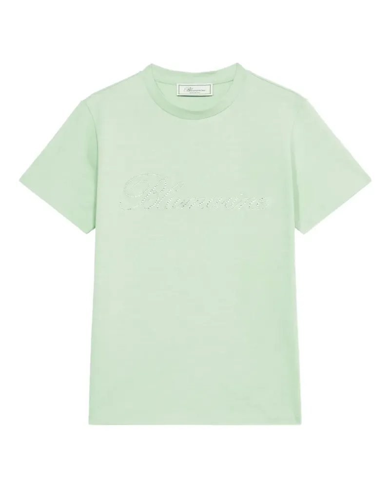 Blumarine T-Shirt mit Kristallen - Grün Grün