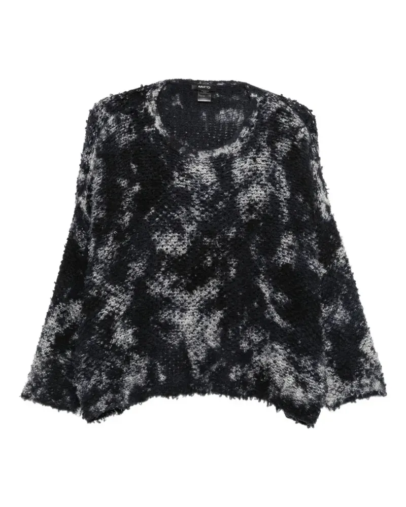 Avant Toi Bouclé-Pullover mit Batikmuster - Blau Blau