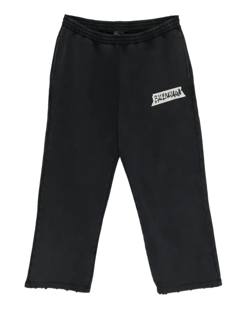 Balenciaga graphic track pants - Schwarz Schwarz