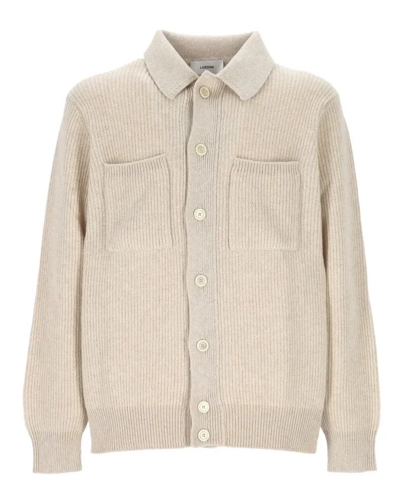 LARDINI ribbed-knit cardigan - Nude Nude