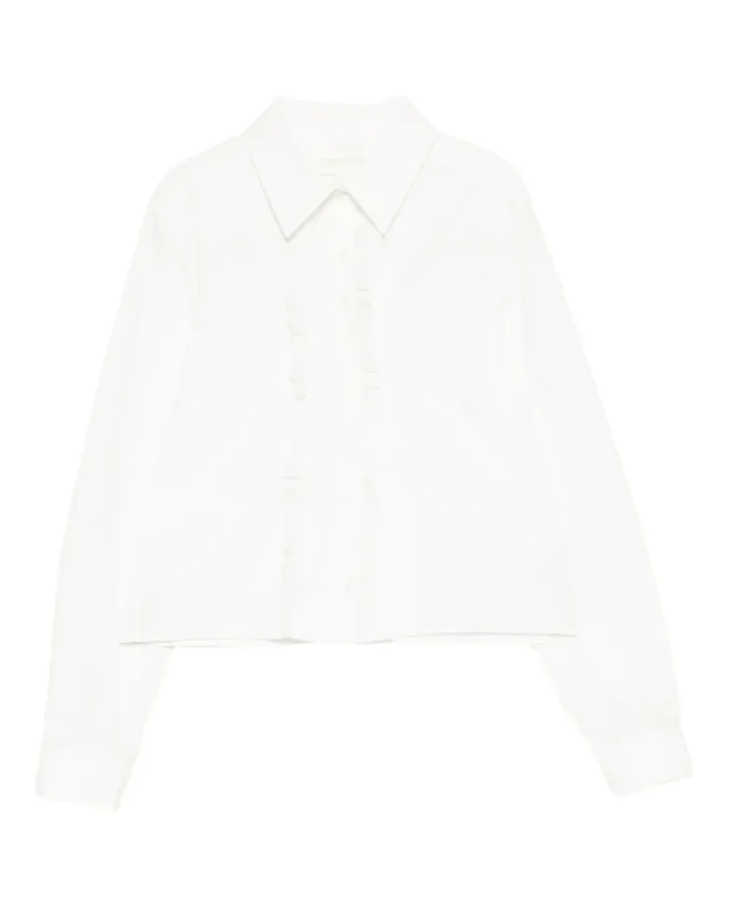 SHUSHU/TONG ruffled lace-trim shirt - Weiß Weiß