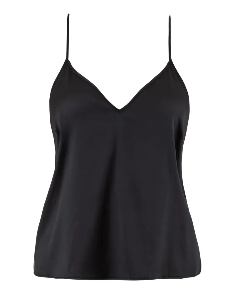 Aubade Silk Desire Pyjama-Oberteil mit Spitzenbesatz - Schwarz Schwarz