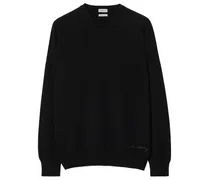 Kaschmirpullover mit Logo-Stickerei - Schwarz