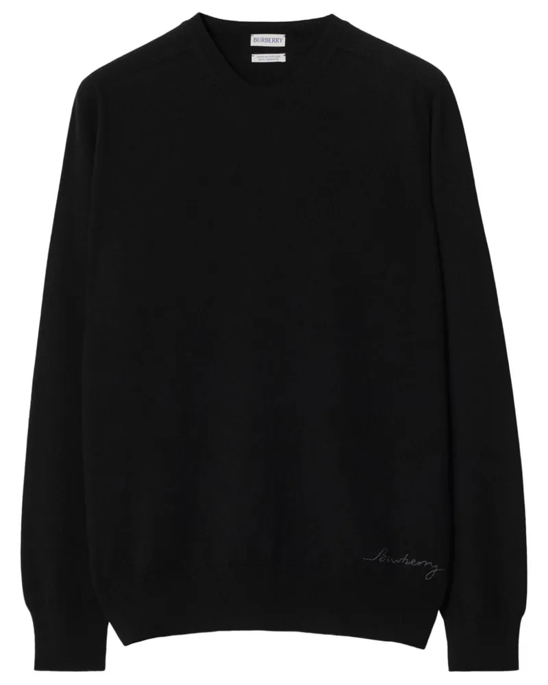 Burberry Kaschmirpullover mit Logo-Stickerei - Schwarz Schwarz