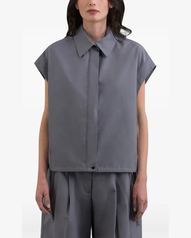 MOORER Jessy sleeveless shirt - Blau Blau