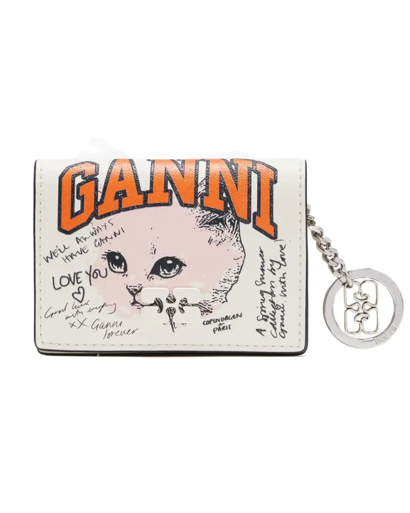 Ganni Kitty Portemonnaie mit Schlüsselkette - Nude Nude