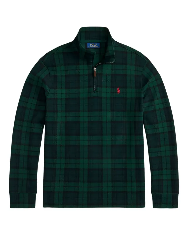Ralph Lauren Karierter Pullover mit kurzem Reißverschluss - Grün Grün
