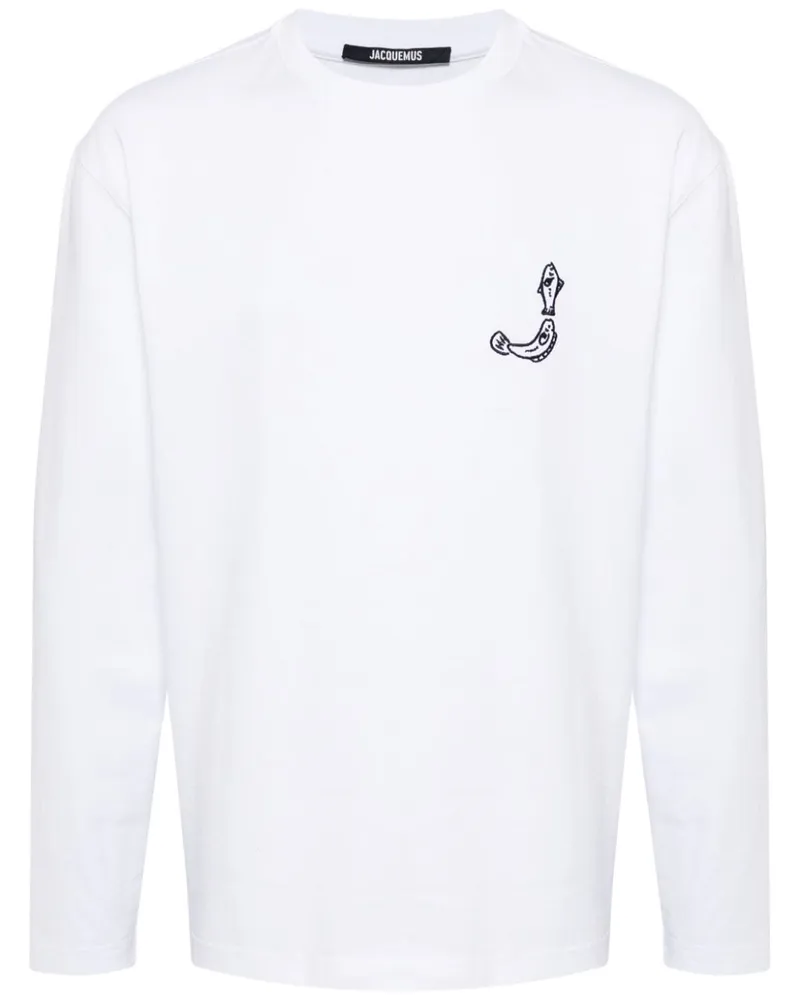 Jacquemus Le Merù Manches Langarmshirt Weiß