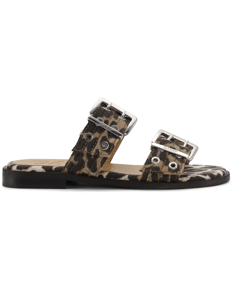 Ganni Sandalen mit Schnalle - Braun Braun