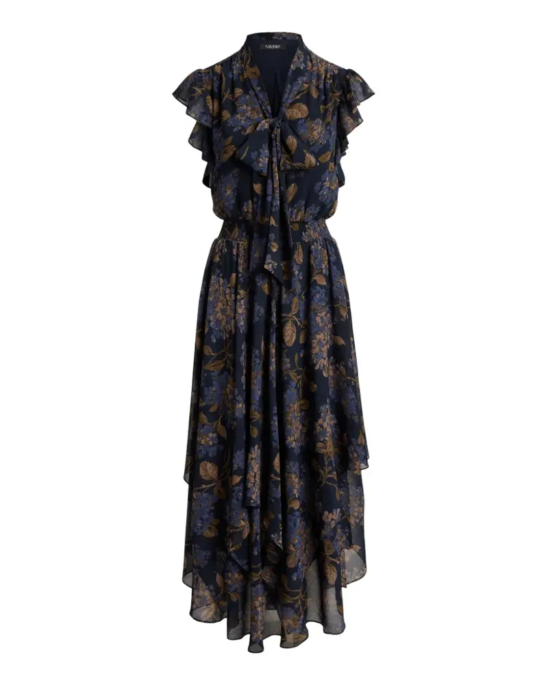 Ralph Lauren Asymmetrisches Kleid mit Blumenprint - Blau Blau