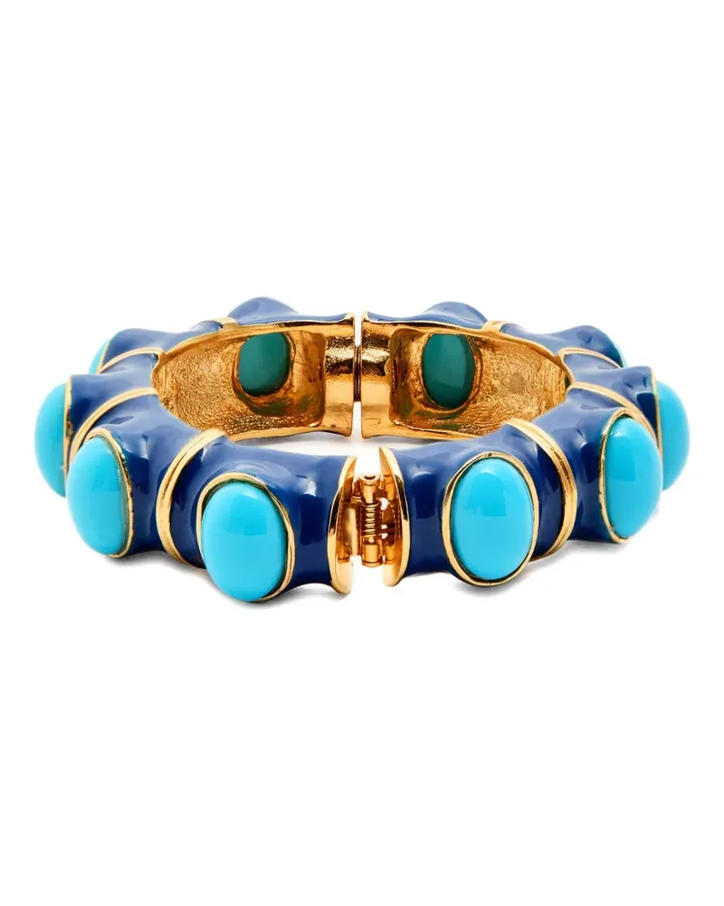 Kenneth Jay Lane turquoise lapis cuff bracelet - Gold Gold