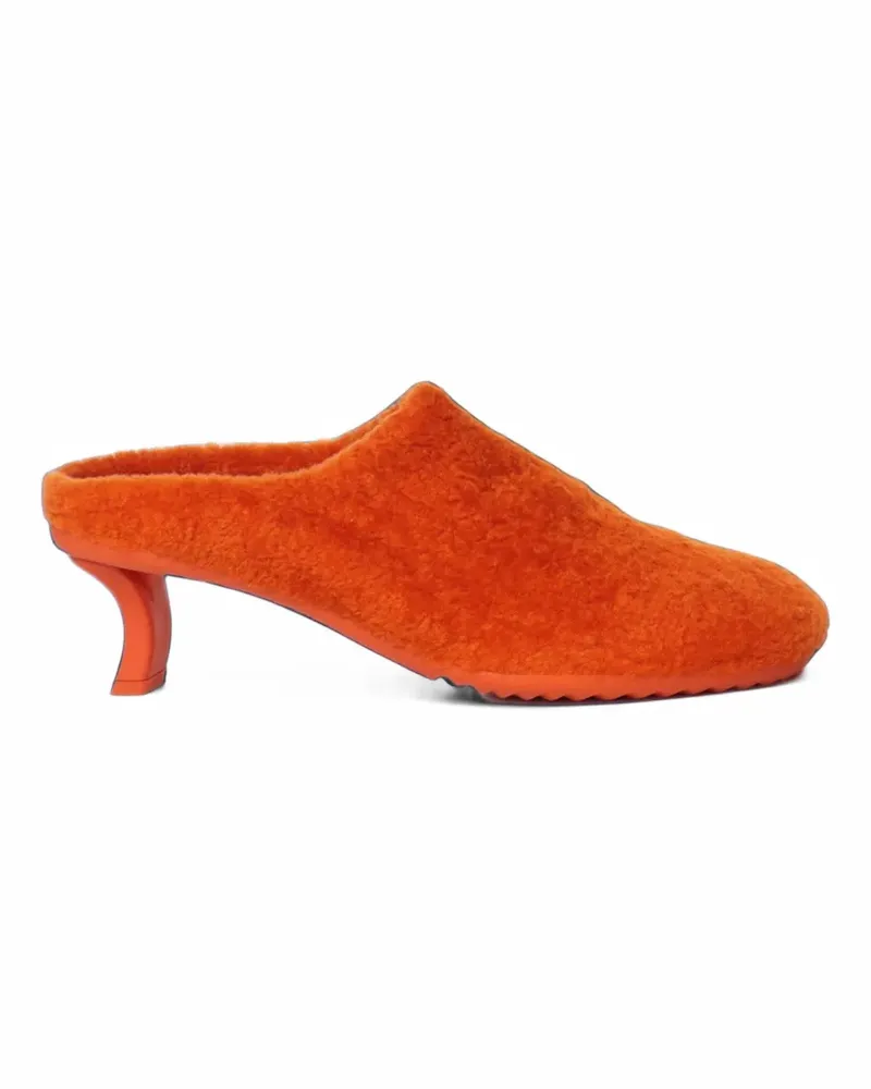 Loewe Dive Mules aus Shearling - Orange Orange
