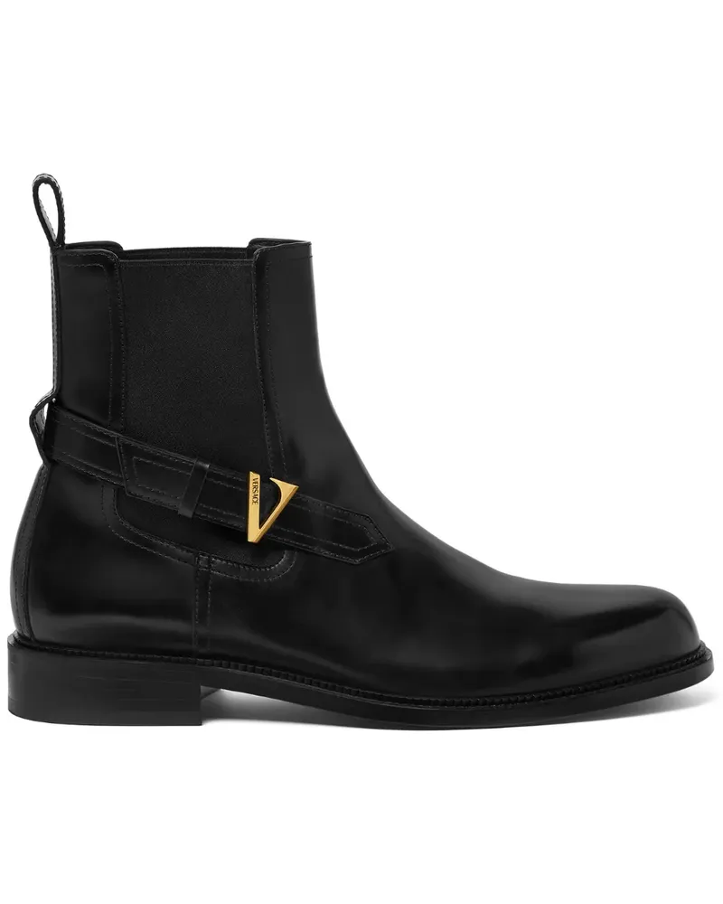 Versace Stiefel mit runder Kappe - Schwarz Schwarz