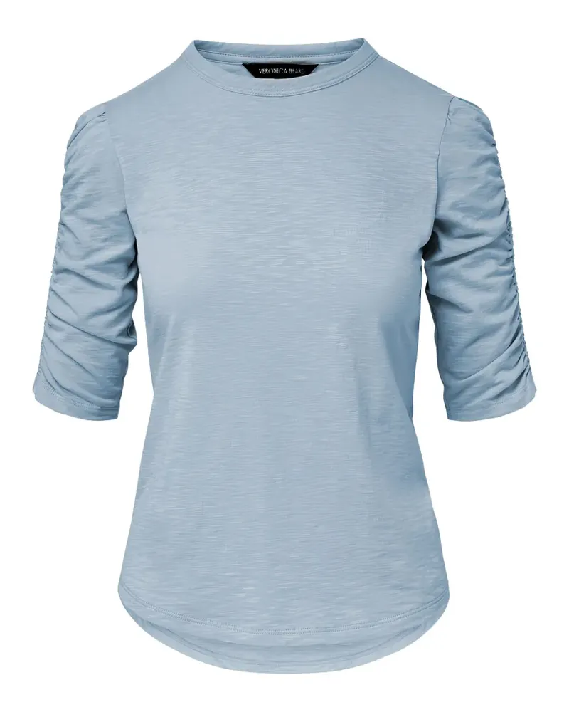 Veronica Beard Waldorf ruched-sleeve T-shirt - Blau Blau