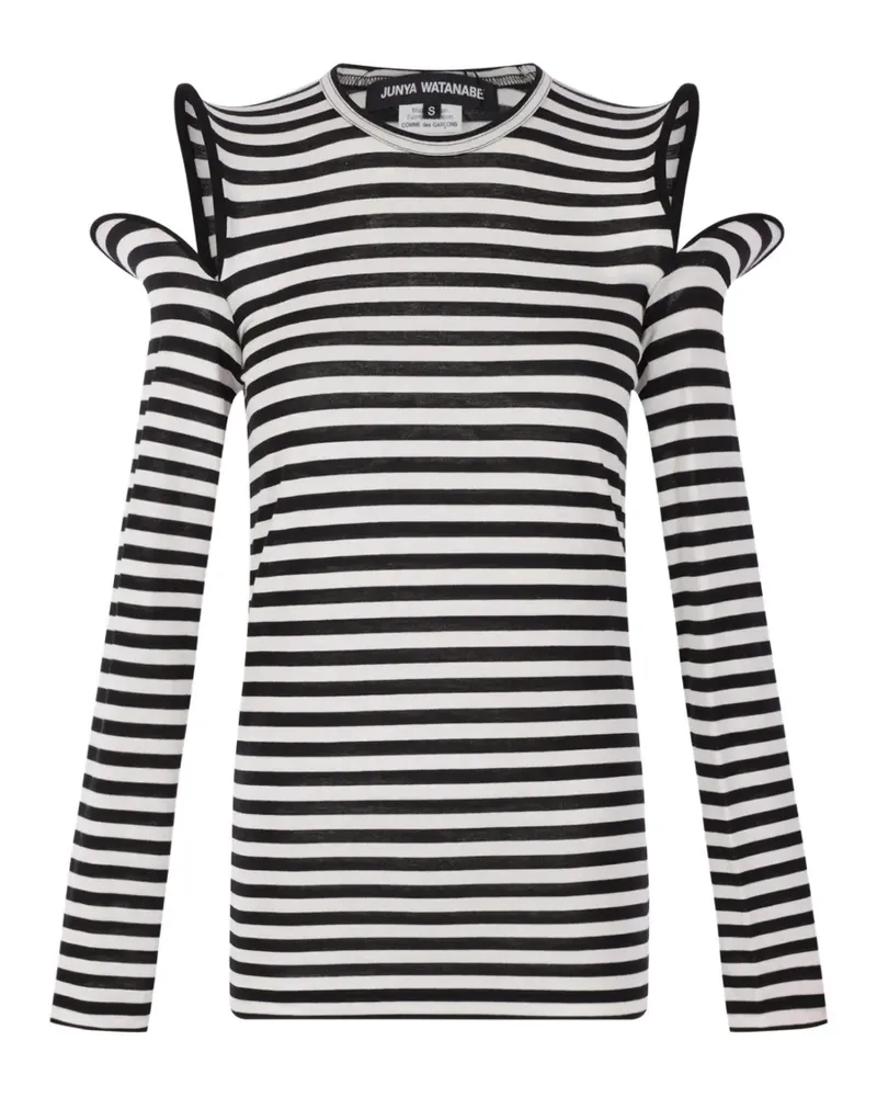 Junya Watanabe T-Shirt mit Cut-Outs - Schwarz Schwarz