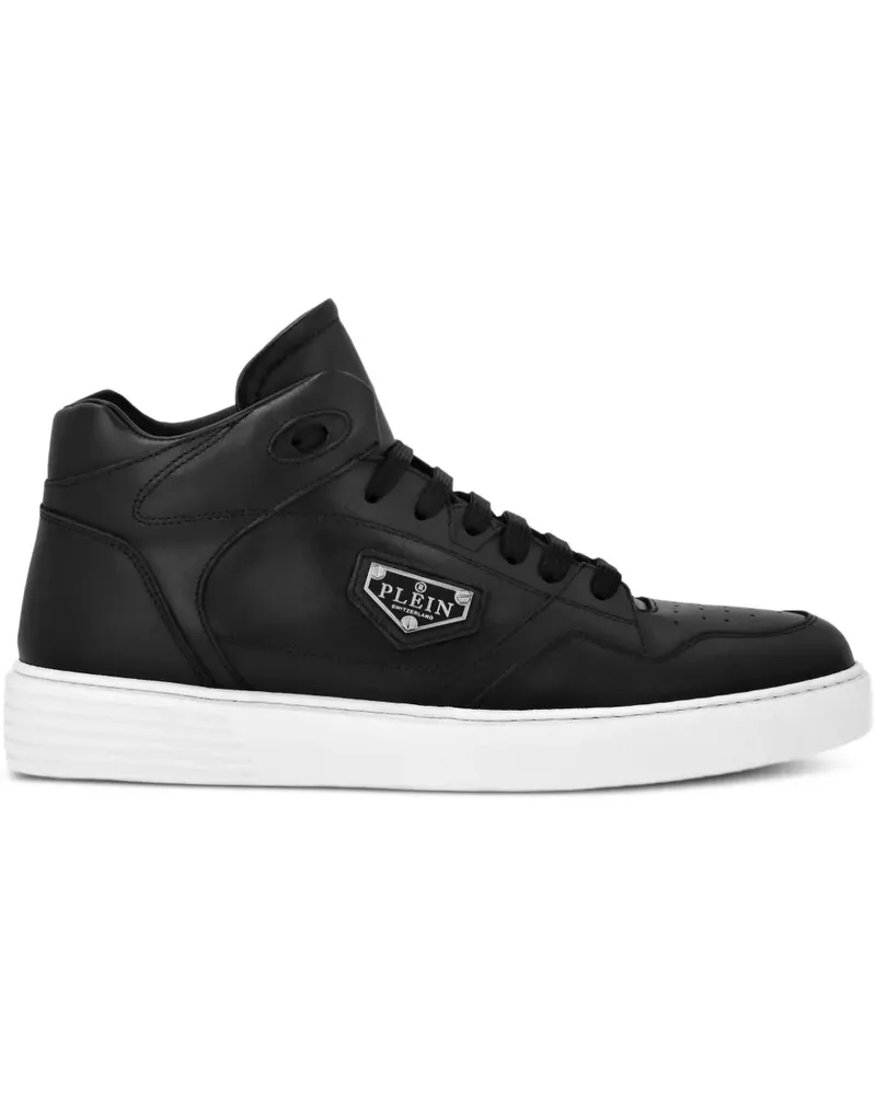 Philipp Plein High-Top-Sneakers aus Leder - Schwarz Schwarz