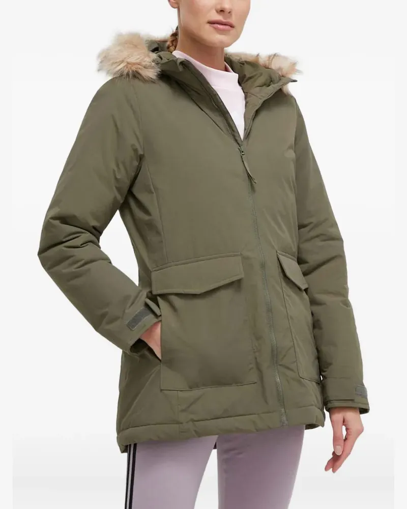 adidas faux-fur trimmed-hood jacket - Grün Grün
