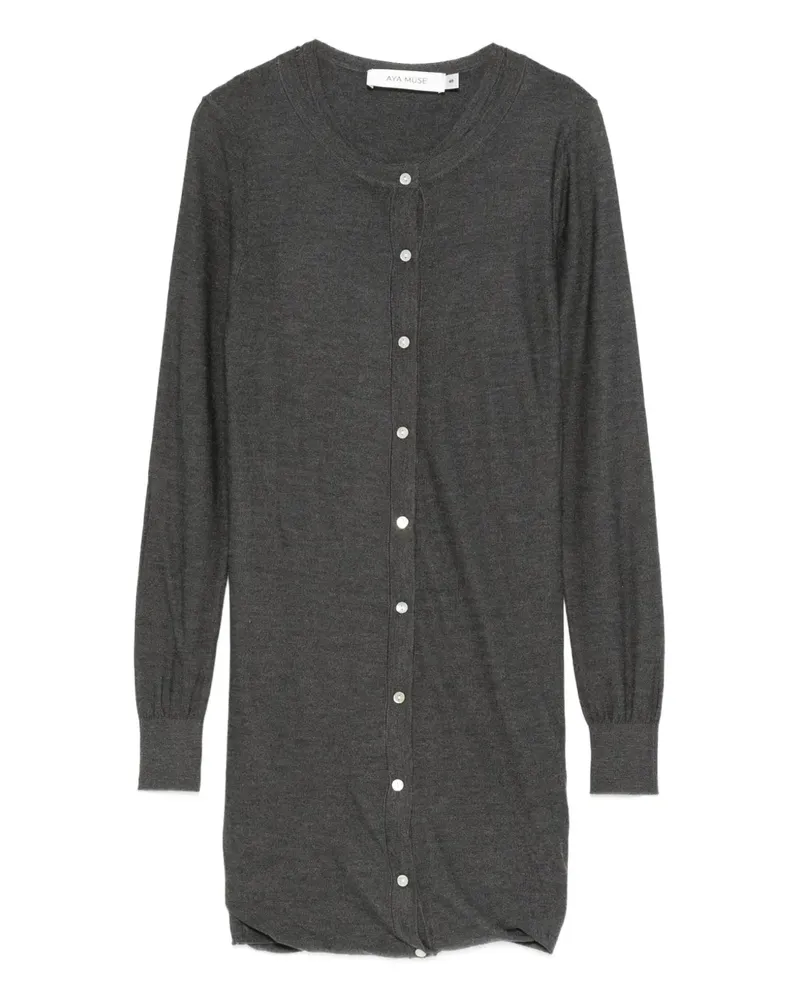 Aya Muse Geknöpftes Eira Minikleid - Grau Grau