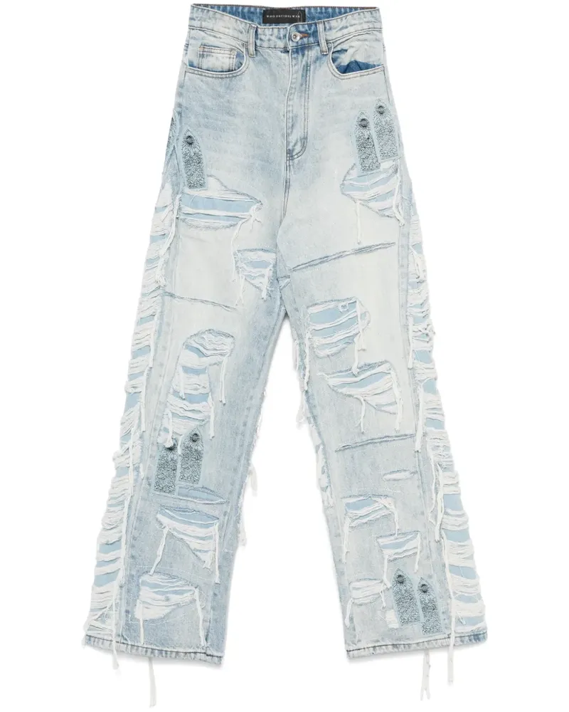 WHO DECIDES WAR Full Distress Arch Jeans - Blau Blau