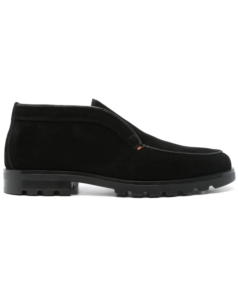 Santoni Stiefel aus Wildleder - Schwarz Schwarz