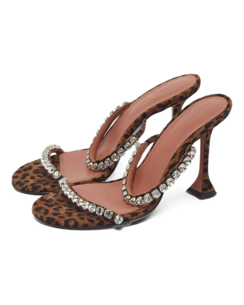 Amina Muaddi Gigi Sandalen mit Leopardenprint - Braun Braun