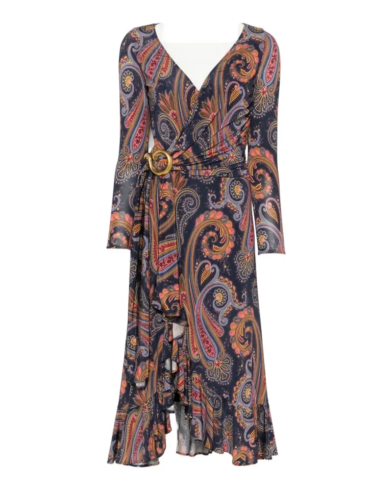 Etro paisley-print midi dress - Blau Blau
