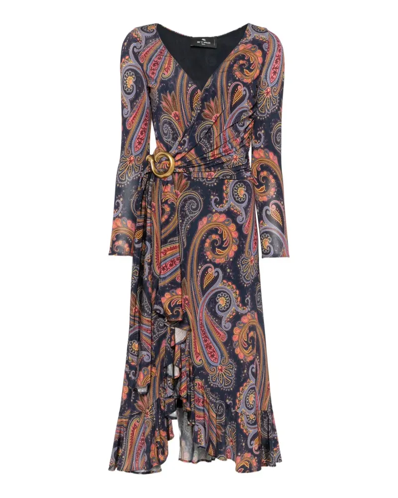 Etro Midikleid mit Paisley-Print - Blau Blau
