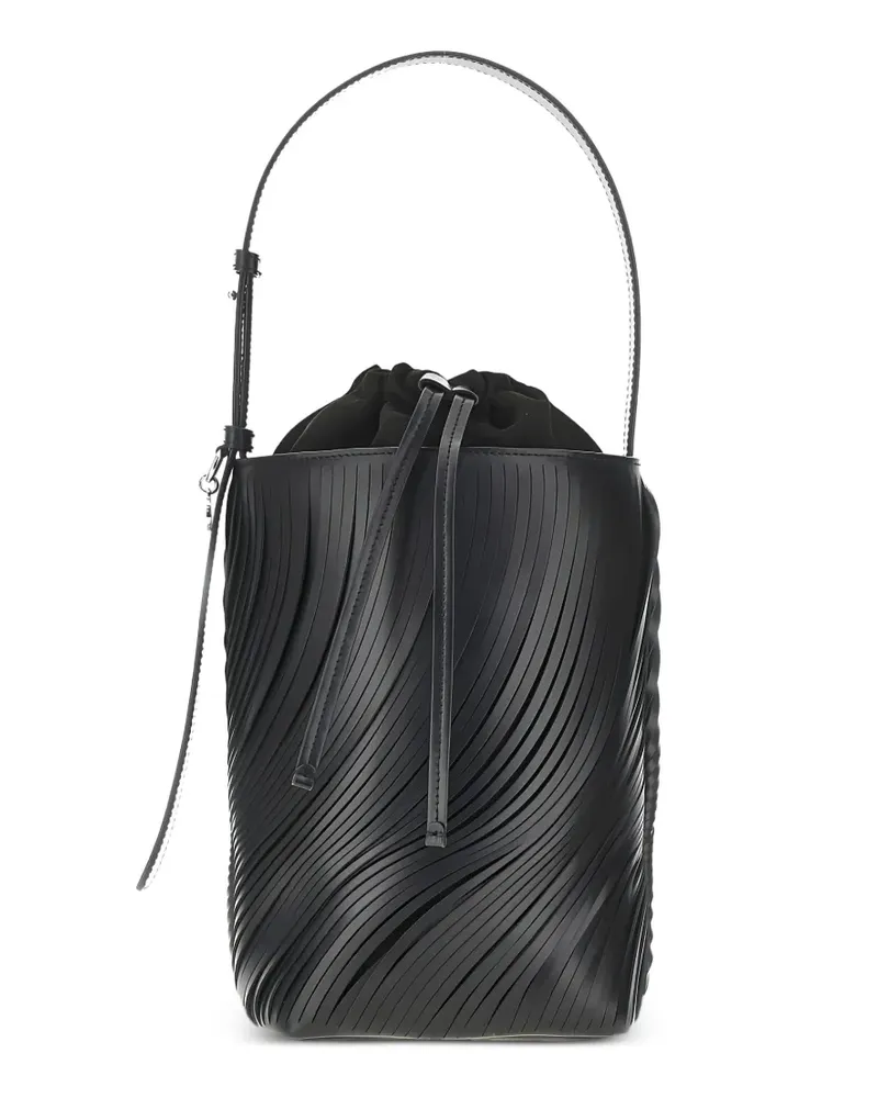 Emporio Armani laser-cut leather bucket bag - Schwarz Schwarz
