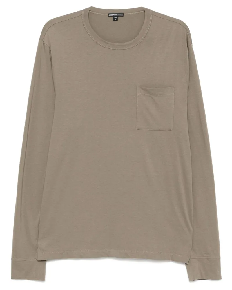 James Perse Langarmshirt mit Tasche - Grau Grau
