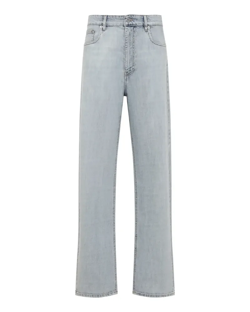 Miu Miu logo-patch straight-leg jeans - Blau Blau
