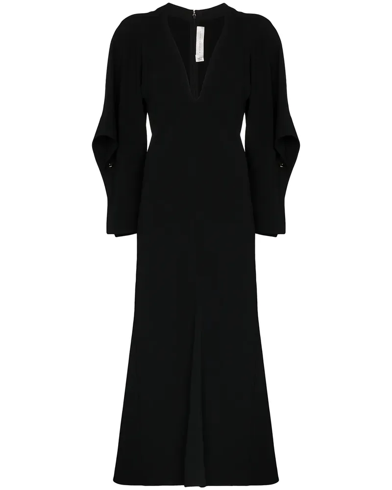 Victoria Beckham Drapiertes Midikleid - Schwarz Schwarz