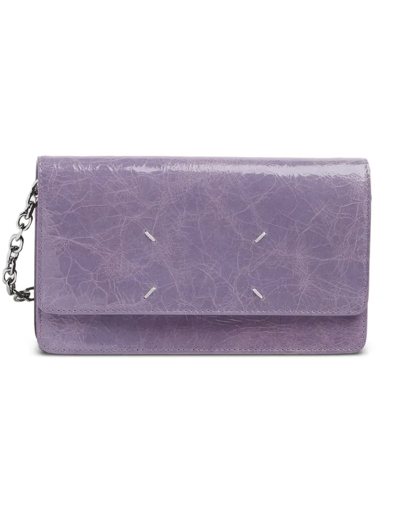 Maison Margiela Crackled Portemonnaie mit Ziernähten - Violett Violett