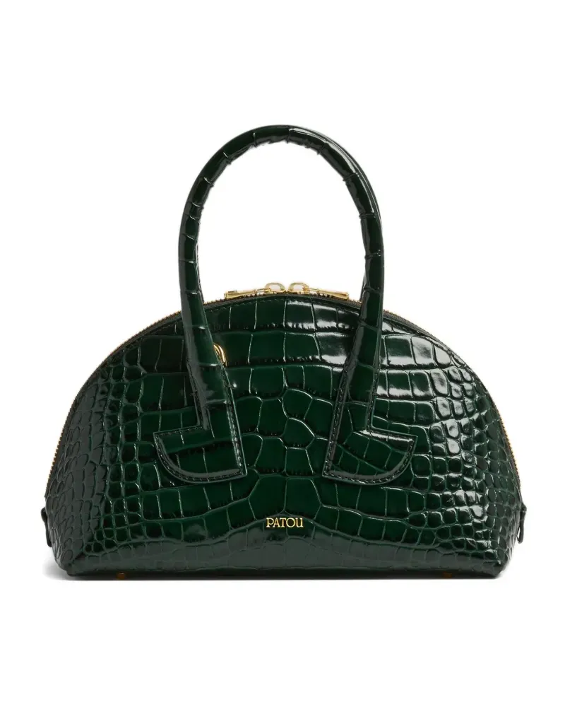 Patou Le  Bowling Tasche mit Kroko-Effekt - Grün Grün