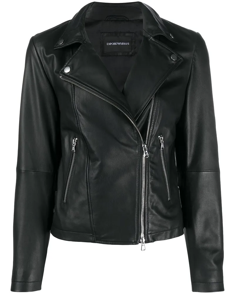 Emporio Armani Bikerjacke mit Reißverschlüssen - Schwarz Schwarz