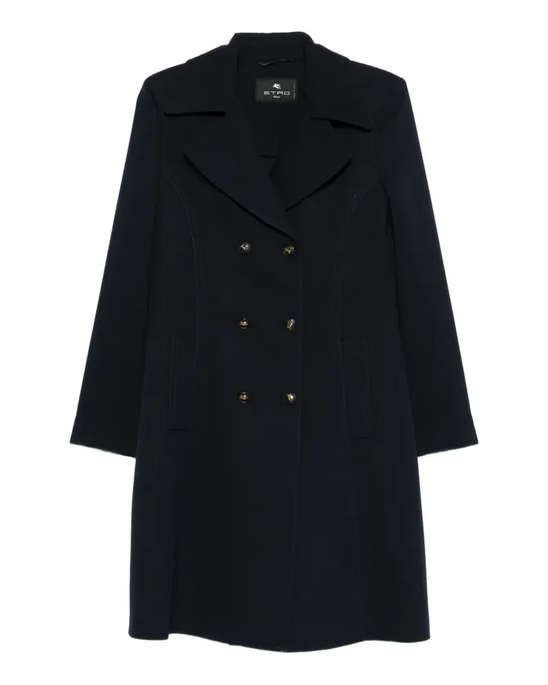 Etro double-breasted coat - Blau Blau