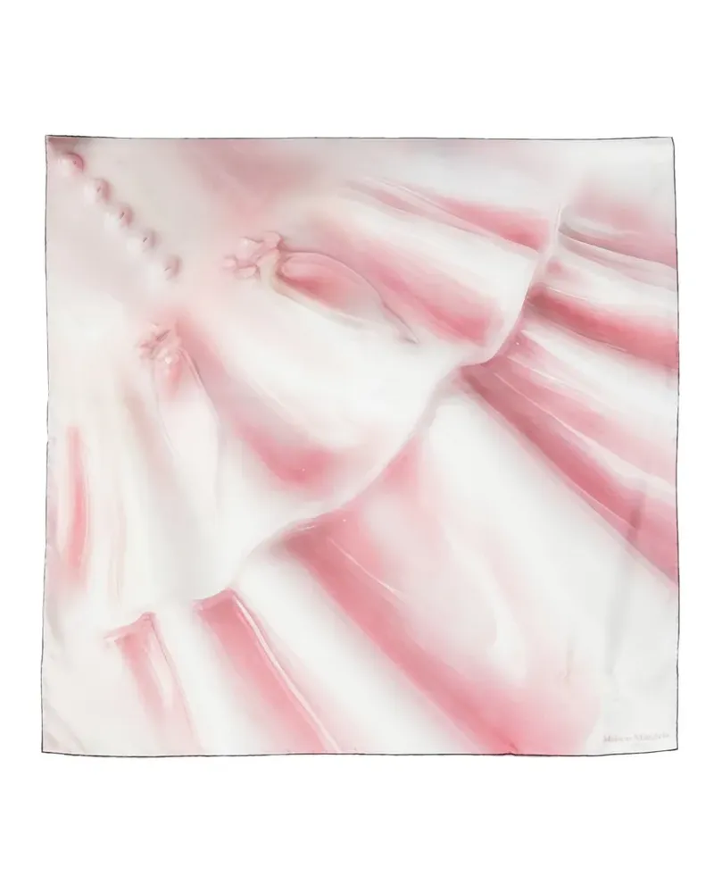 Maison Margiela Seidenschal mit Trompe-l'oeil-Muster - Weiß Weiß
