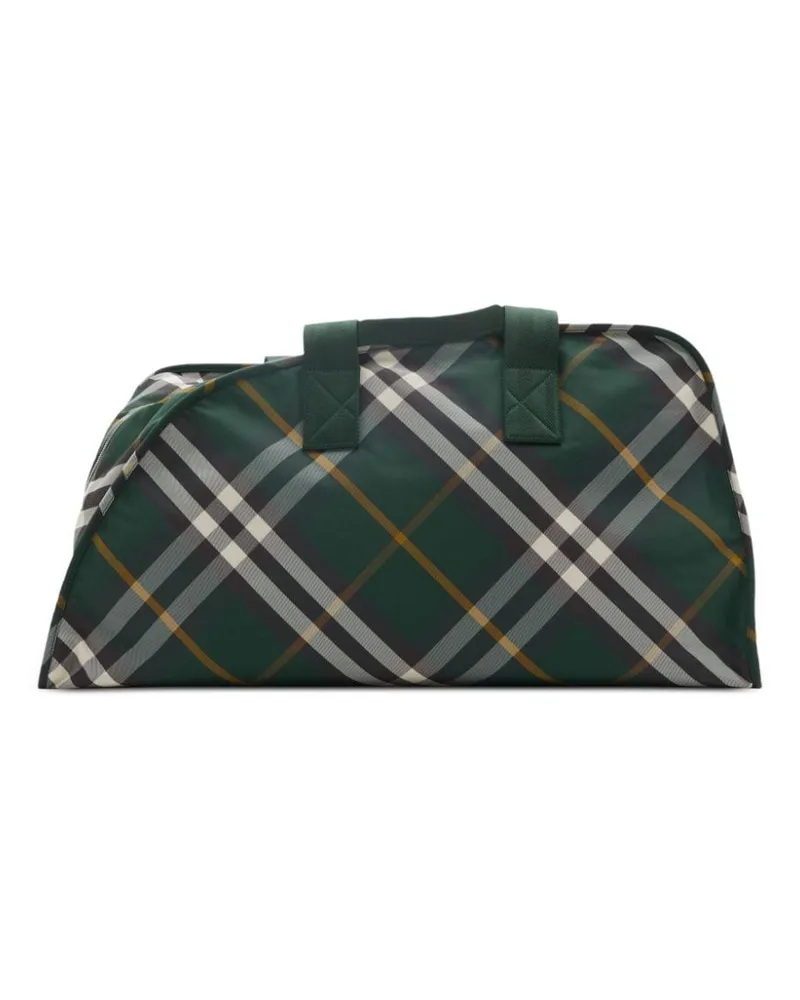 Burberry Große Shield Reisetasche mit Check - Grün Grün
