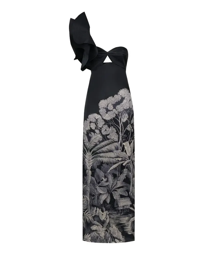 Johanna Ortiz Valley Of Kings one-shoulder maxi dress - Schwarz Schwarz
