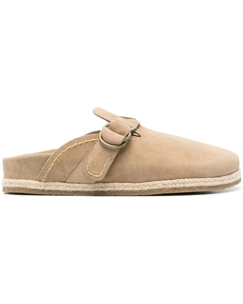 Ralph Lauren Turbach Wildleder-Clogs mit Shearling-Futter - Nude Nude